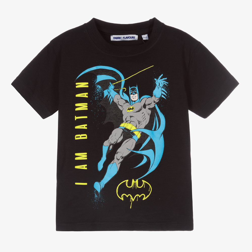 Fabric Flavours - Schwarzes Batman Baumwoll-T-Shirt | Childrensalon