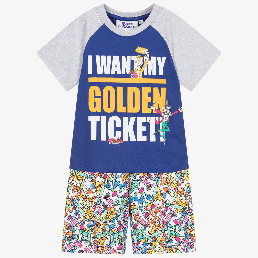 Fabric Flavours - Голубая хлопковая пижама с героями Роальда Даля | Childrensalon