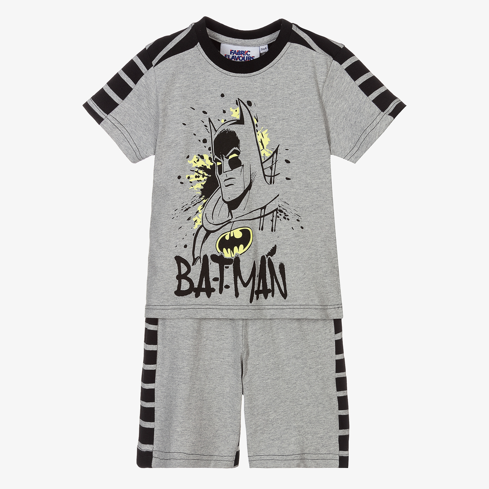 Fabric Flavours - Grauer, kurzer Batman Schlafanzug | Childrensalon