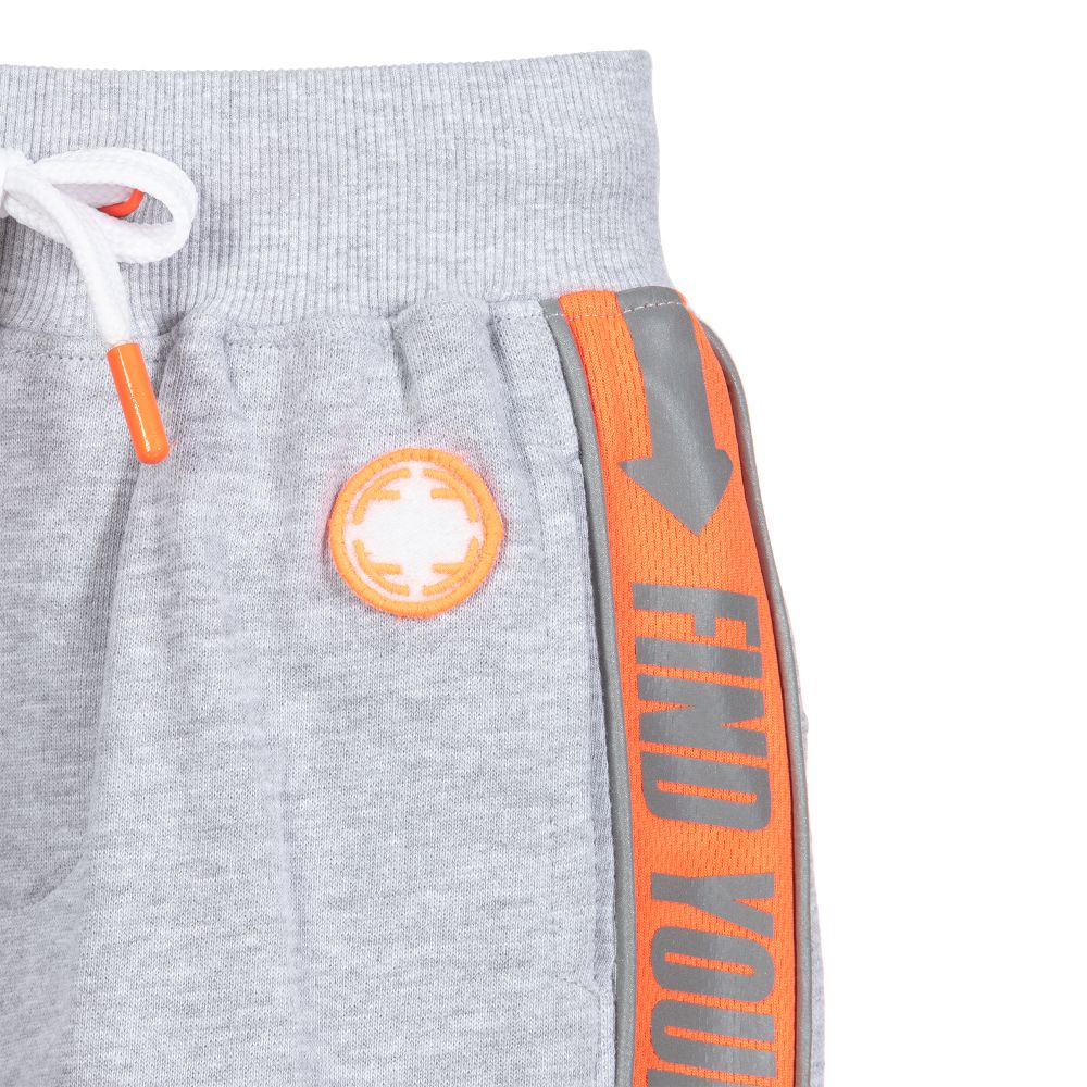 فابريك فليفرز-شورت قطن جيرسي لون رمادي | Childrensalon Outlet