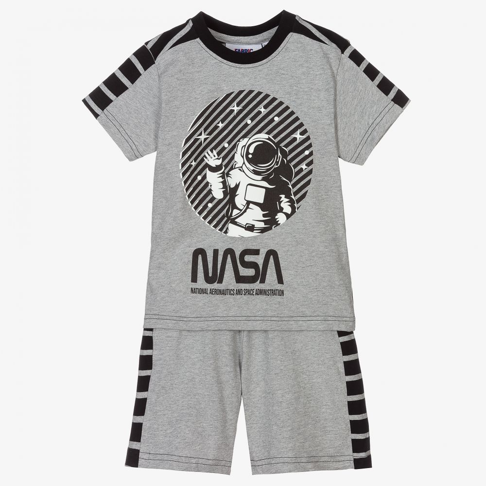 Fabric Flavours - Pyjama short gris en coton NASA | Childrensalon