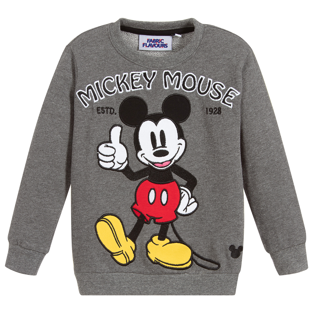 Fabric Flavours - Sweat gris Mickey Mouse | Childrensalon