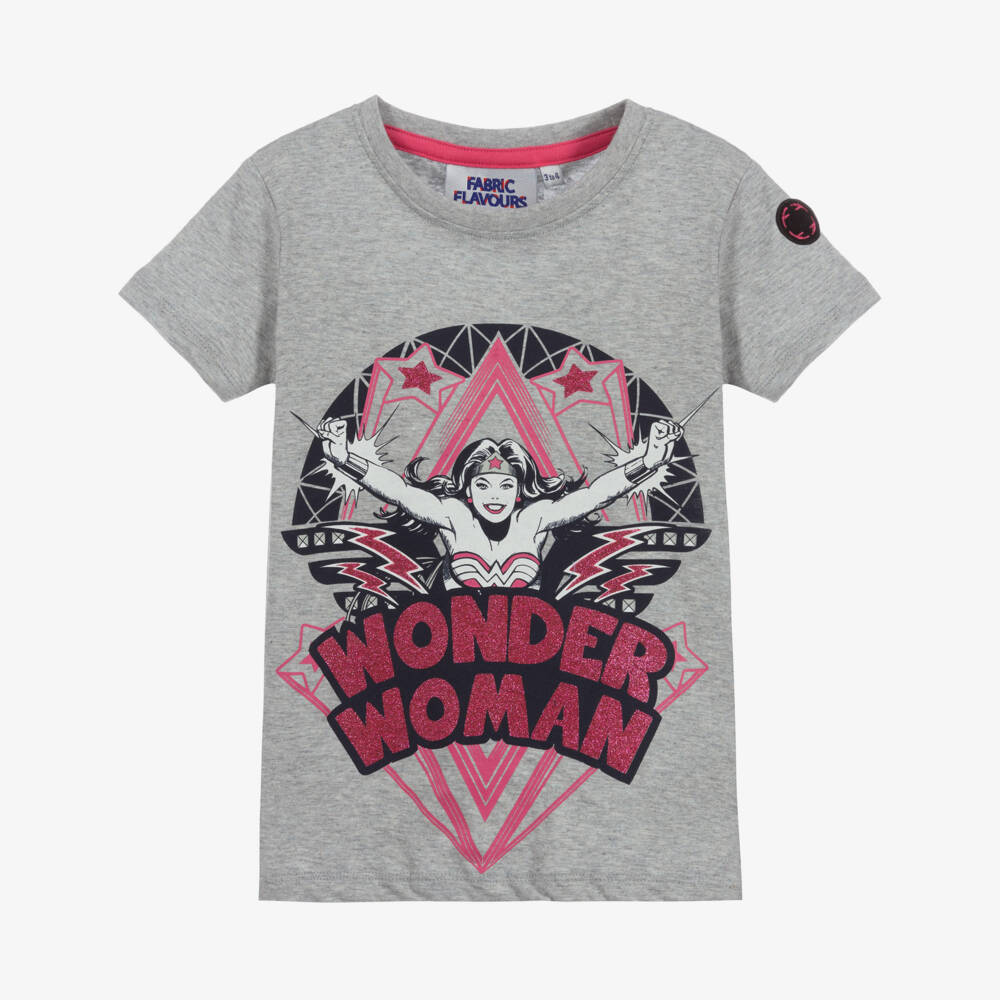 Fabric Flavours-Серая футболка Wonder Woman | Childrensalon Outlet