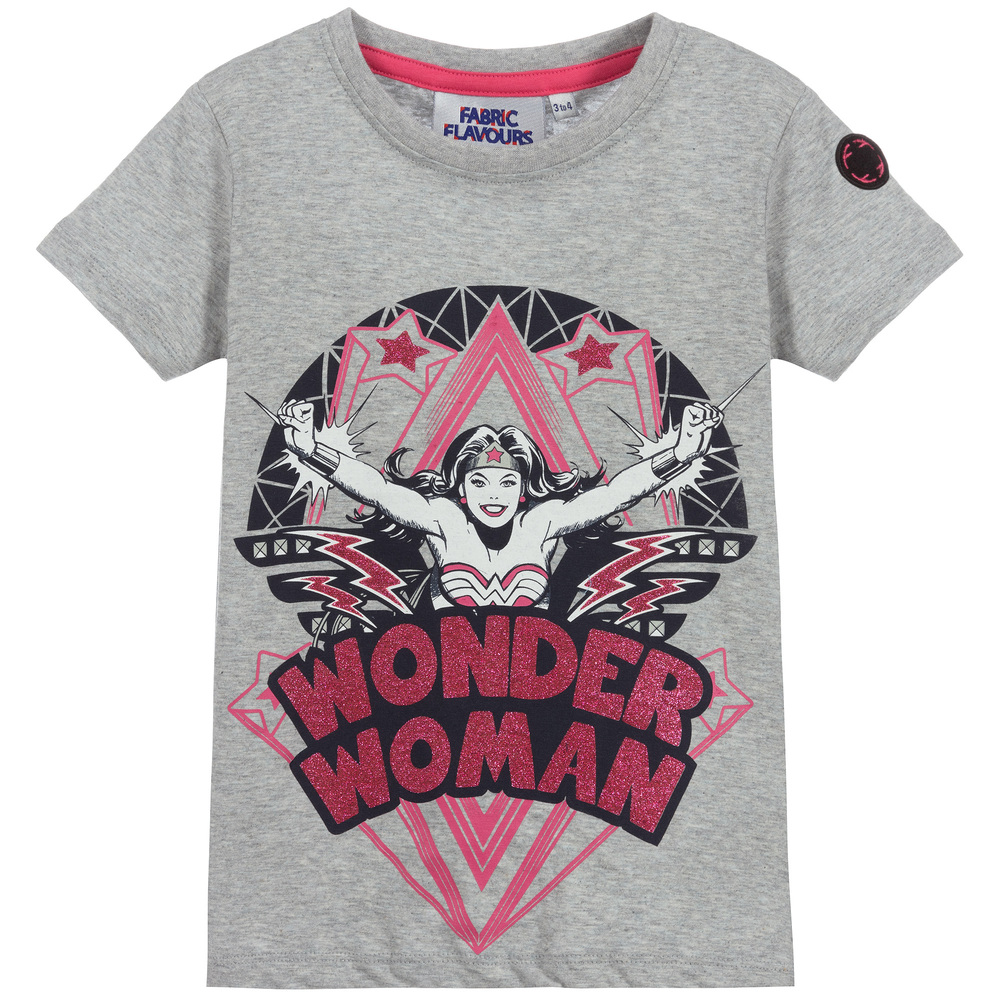 Fabric Flavours - T-shirt gris Wonder Woman | Childrensalon