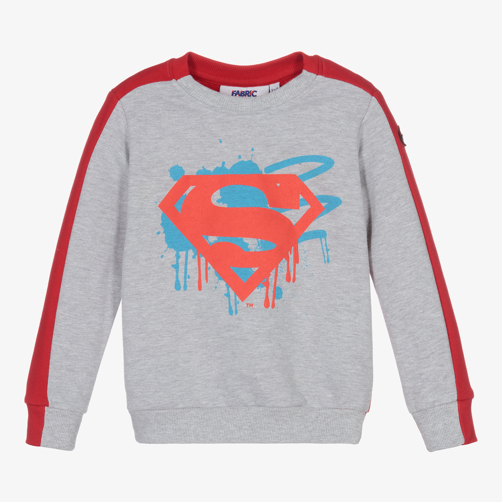 Fabric Flavours - Red Cotton Superman Sweatshirt | Childrensalon