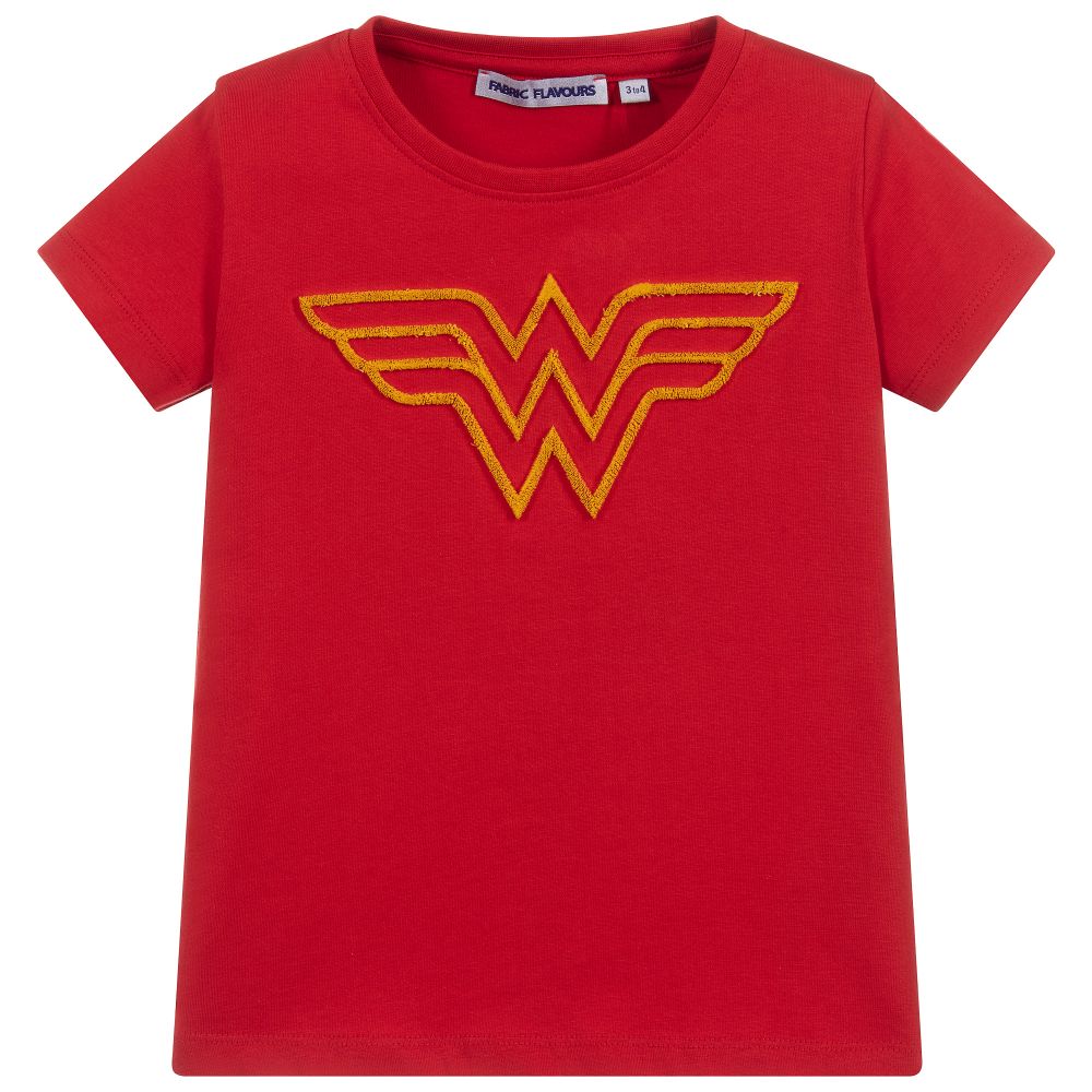 Fabric Flavours - T-shirt rouge Wonder Woman | Childrensalon