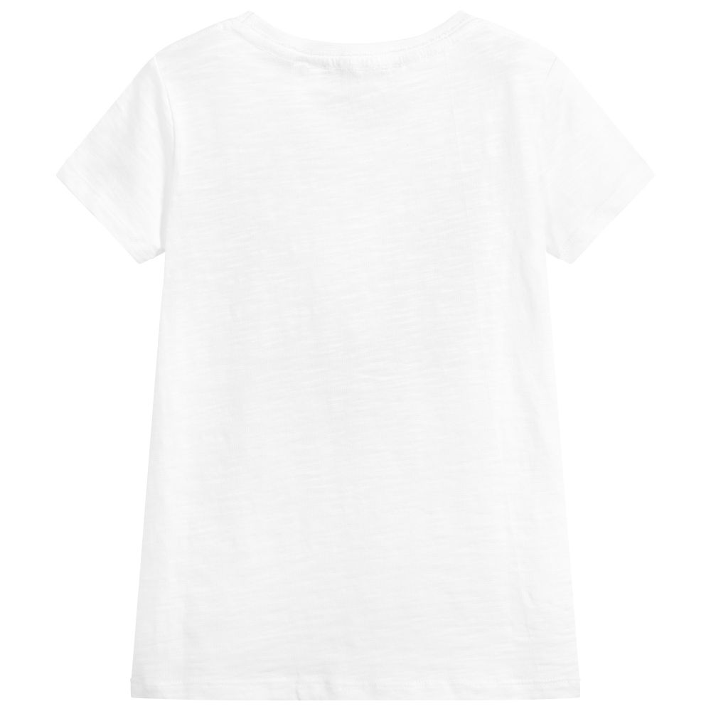 Fabric Flavours-تي شيرت "فروزين 2" قطن لون أبيض للبنات | Childrensalon Outlet