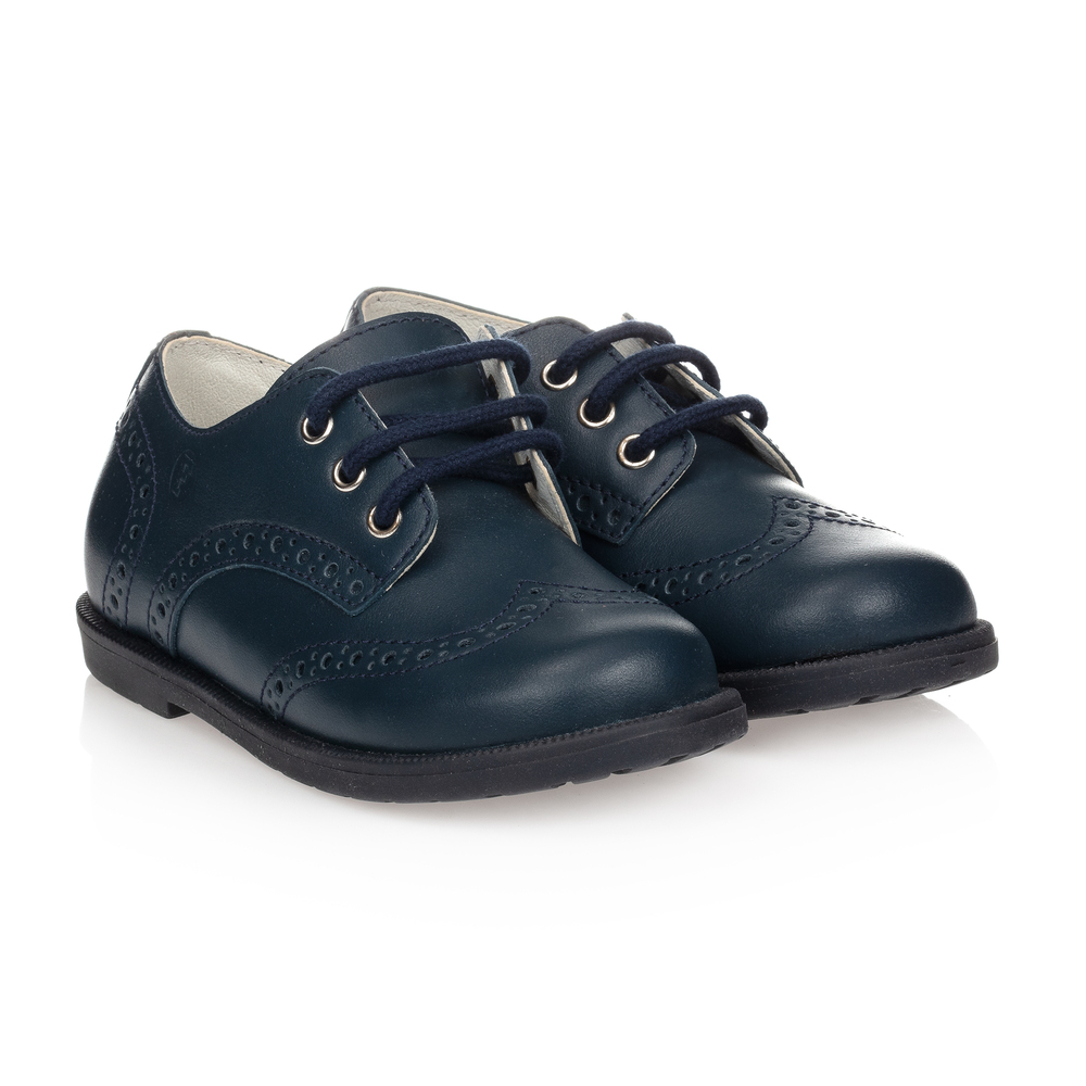 Falcotto by Naturino - Blue Leather Brogue Shoes | Childrensalon
