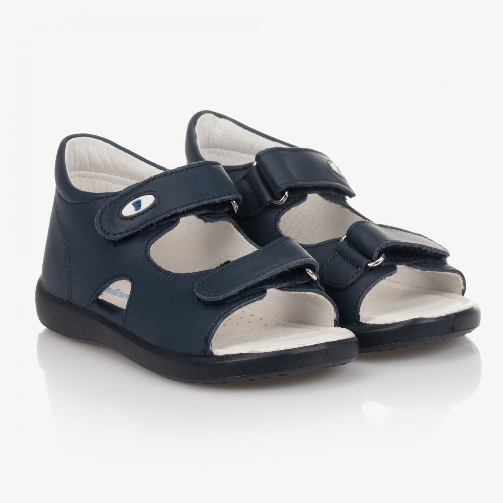 Falcotto by Naturino - Blaue Ledersandalen mit Klettverschluss | Childrensalon