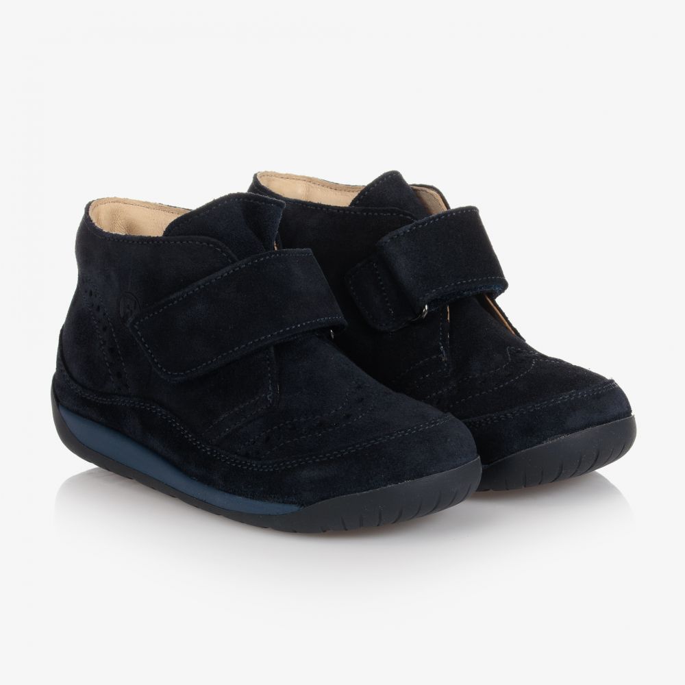 Falcotto by Naturino - Blue Suede Ankle Boots | Childrensalon
