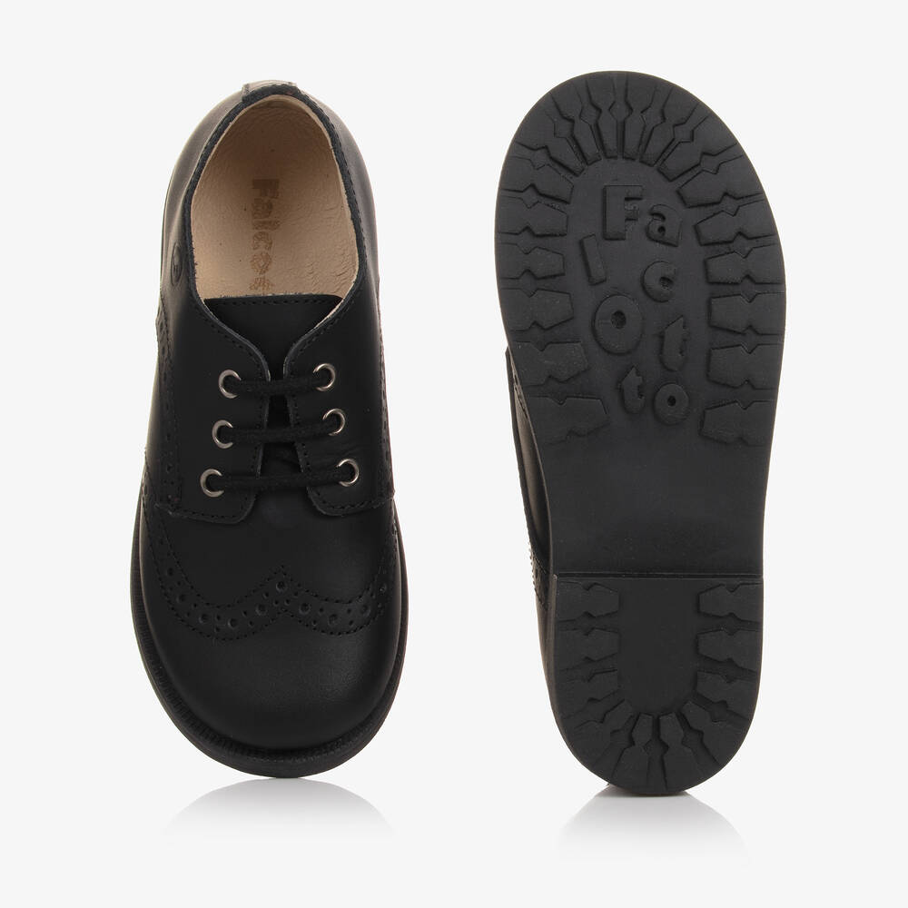 Falcotto by Naturino-حذاء بروغ جلد لون أسود للأولاد | Childrensalon Outlet