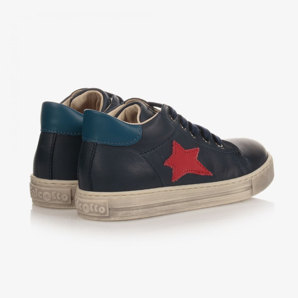 Falcotto by Naturino-Boys Blue Leather Trainers | Childrensalon Outlet