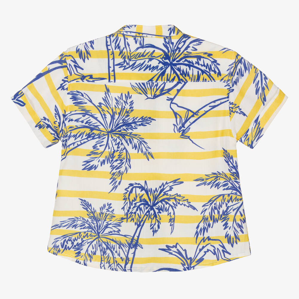 Falcotto by Naturino-Boys Blue & Yellow Viscose Shirt | Childrensalon Outlet