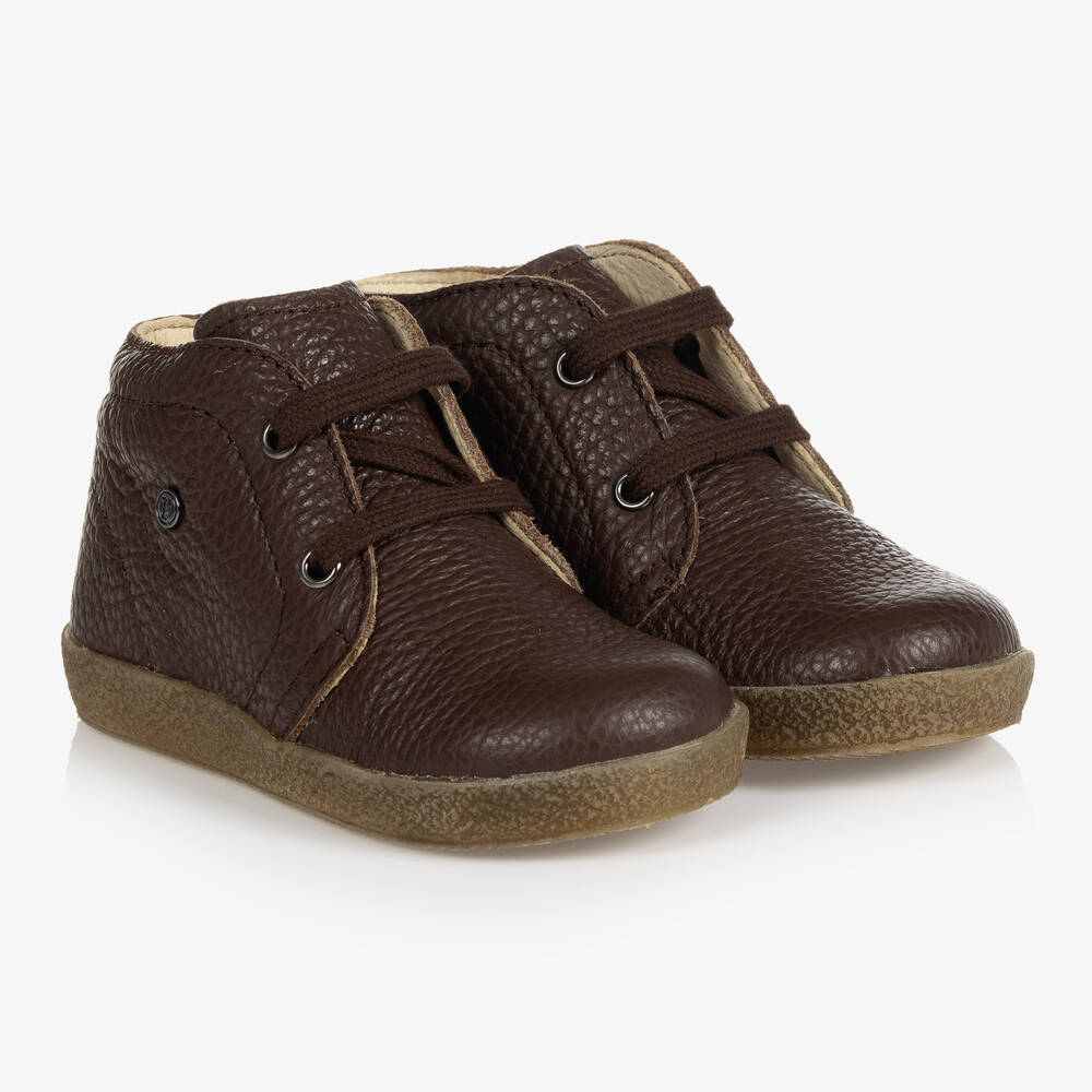 Falcotto by Naturino - Boys Brown Leather Ankle Boots | Childrensalon