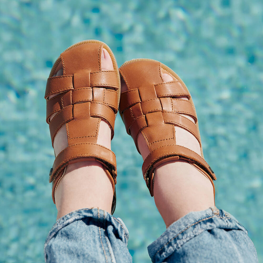 Falcotto by Naturino-Boys Brown Leather Sandals | Childrensalon Outlet