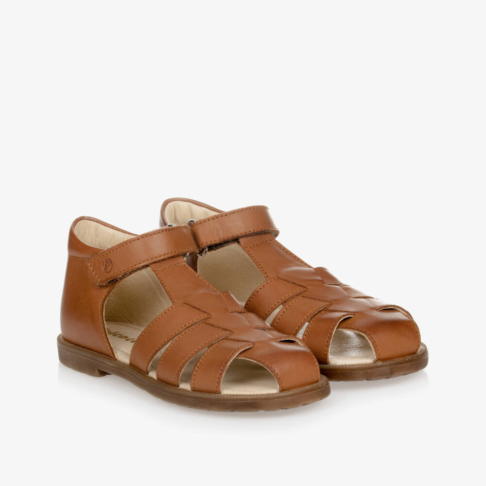 Falcotto by Naturino-Boys Brown Leather Sandals | Childrensalon Outlet