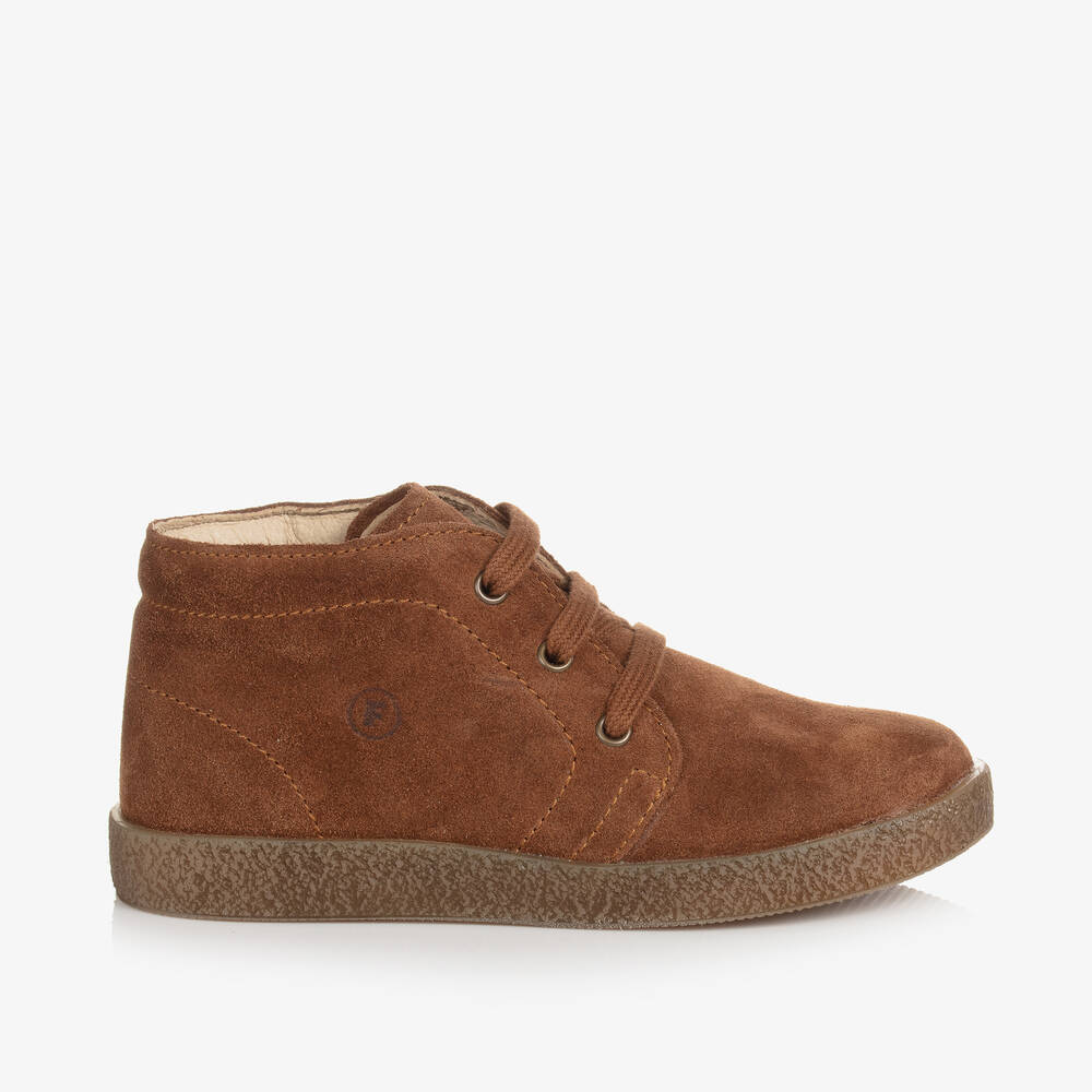 Boys Brown Suede Leather Boots