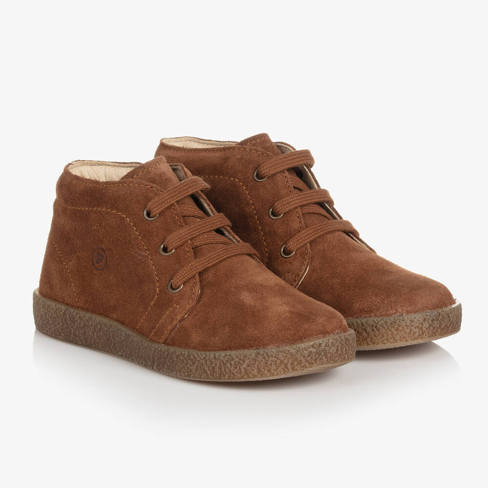 Falcotto by Naturino - Boys Brown Suede Leather Boots | Childrensalon