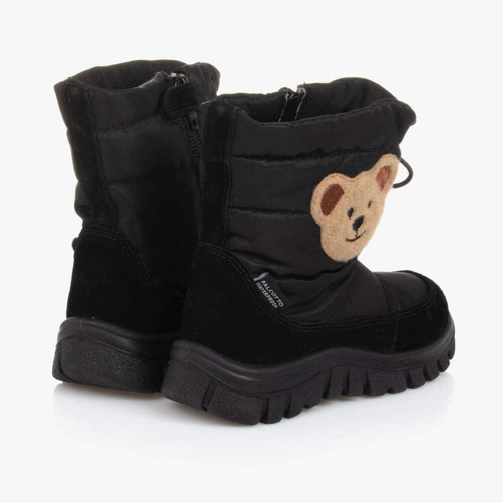Falcotto by Naturino-Boys Cozy Black Bear Snow Boots | Childrensalon Outlet