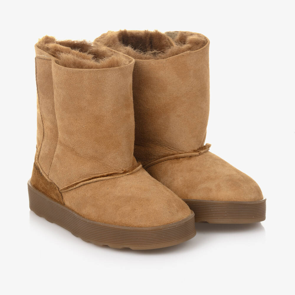 Falcotto by Naturino-حذاء بني دافئ من الجلد المدبوغ للأولاد | Childrensalon Outlet