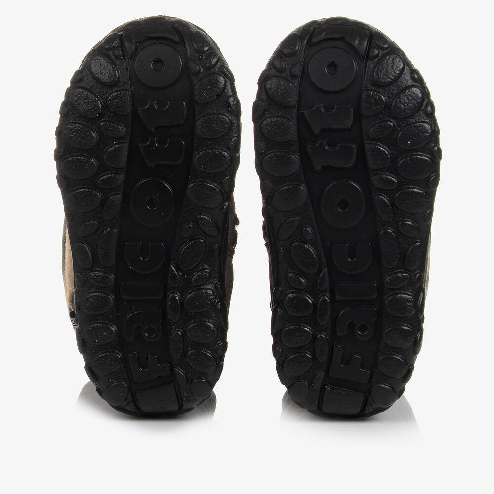 فالكوتو باي ناتورينو-بوت بطبعة تيدي بير جلد وقماش لون رمادي داكن | Childrensalon Outlet