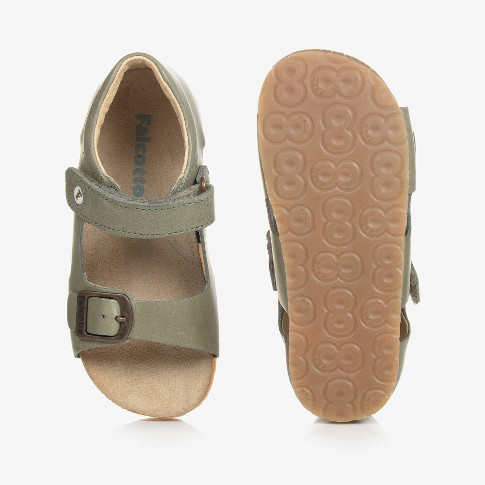 Falcotto by Naturino-Boys Green Leather Sandals | Childrensalon Outlet