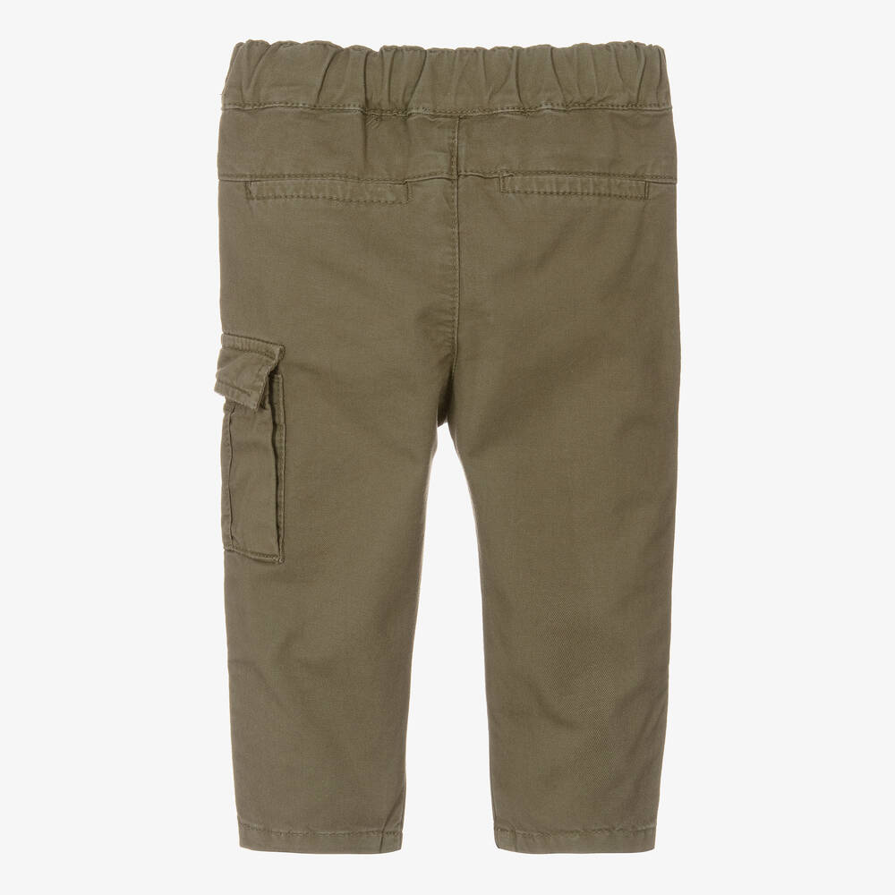 Falcotto by Naturino-Boys Khaki Green Cotton Trousers | Childrensalon Outlet