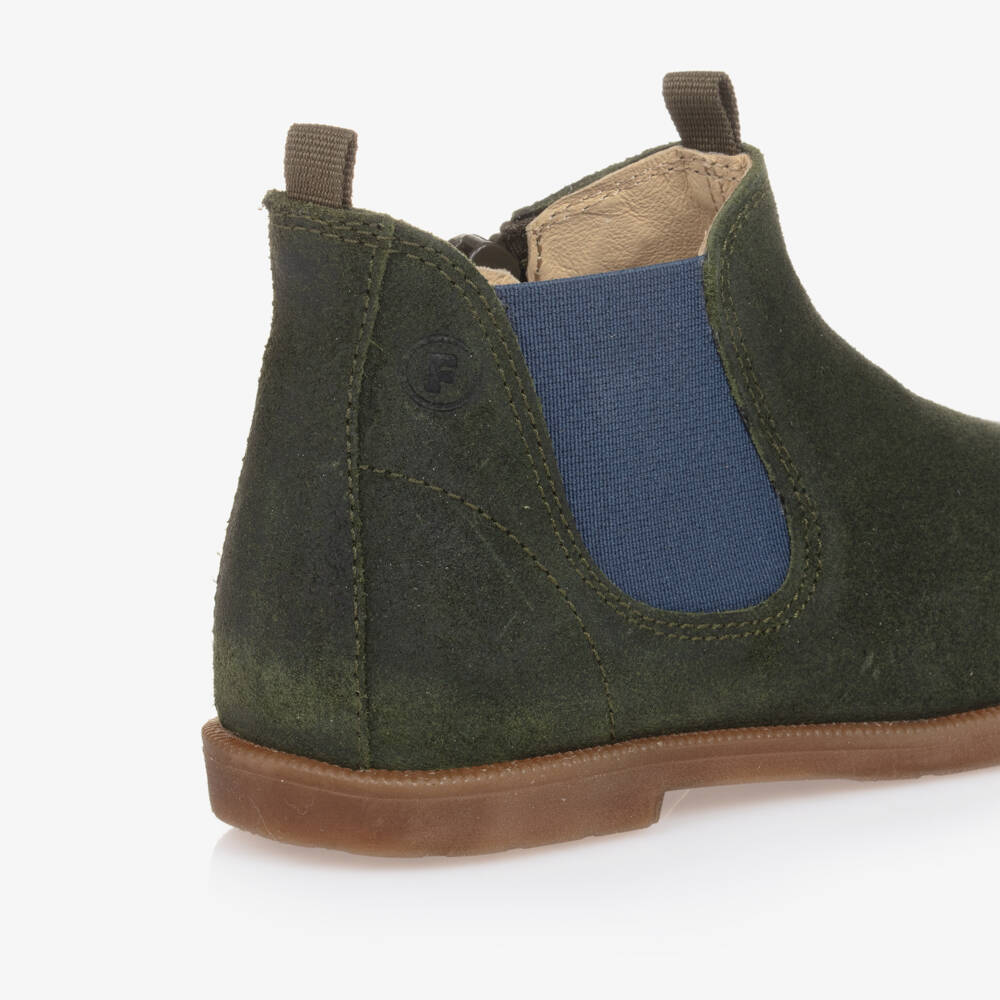 Falcotto by Naturino-Boys Khaki Suede Leather Boots | Childrensalon Outlet