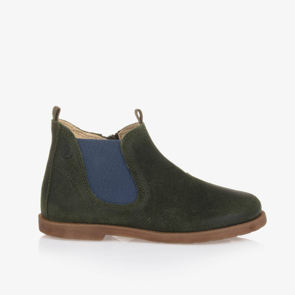 Falcotto by Naturino-Boys Khaki Suede Leather Boots | Childrensalon Outlet