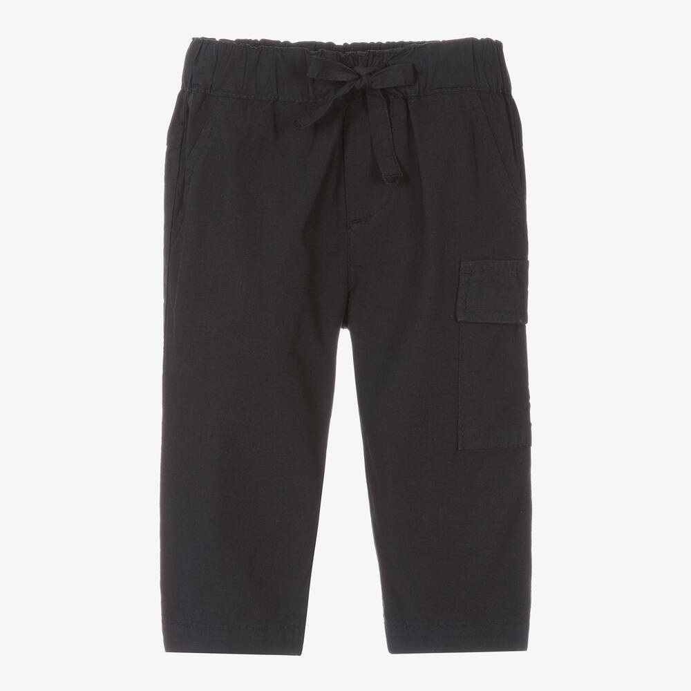 Falcotto by Naturino - Boys Navy Blue Cotton Trousers | Childrensalon