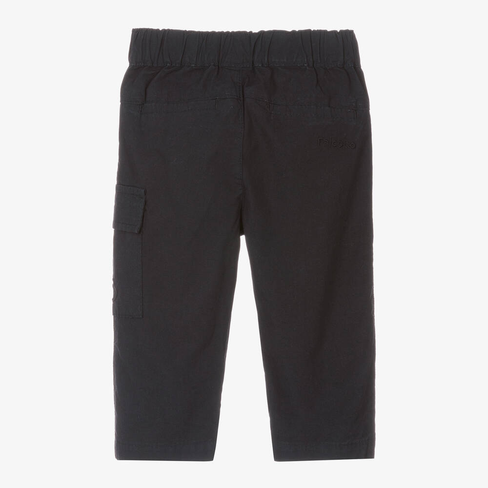 Falcotto by Naturino-Boys Navy Blue Cotton Trousers | Childrensalon Outlet