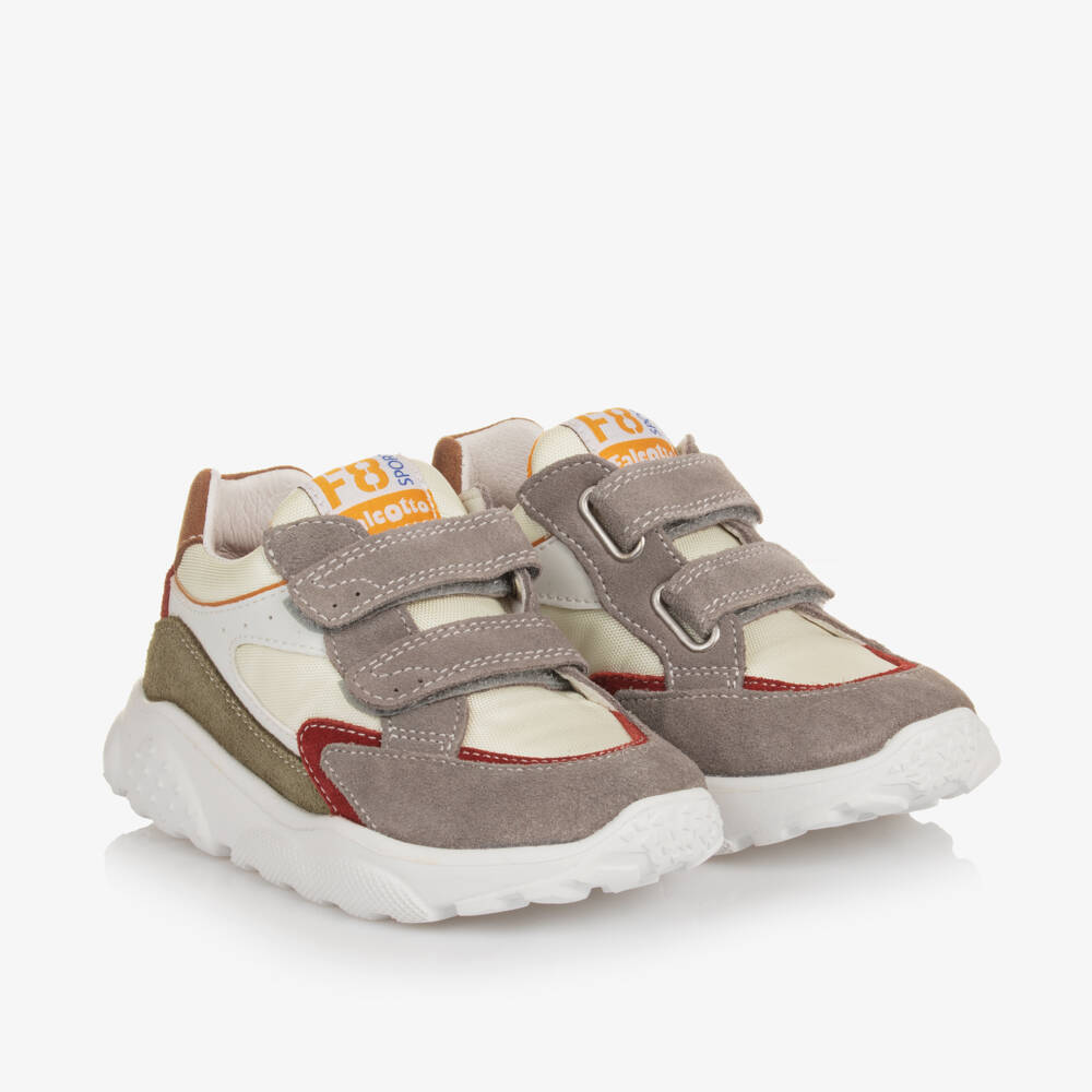Falcotto by Naturino-Cерые кроссовки из замши и кожи на липучках для мальчиков | Childrensalon Outlet