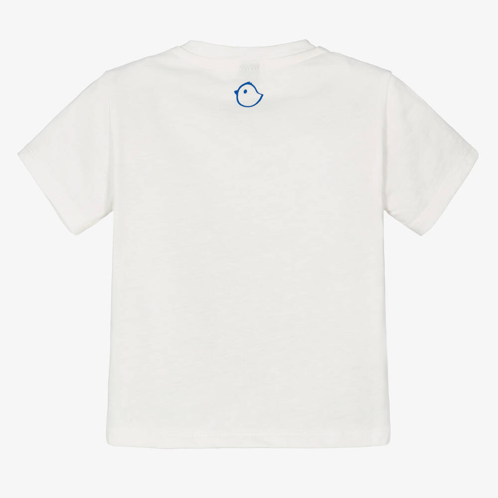 Falcotto by Naturino-Boys White Cotton Paint Splatter T-Shirt | Childrensalon Outlet