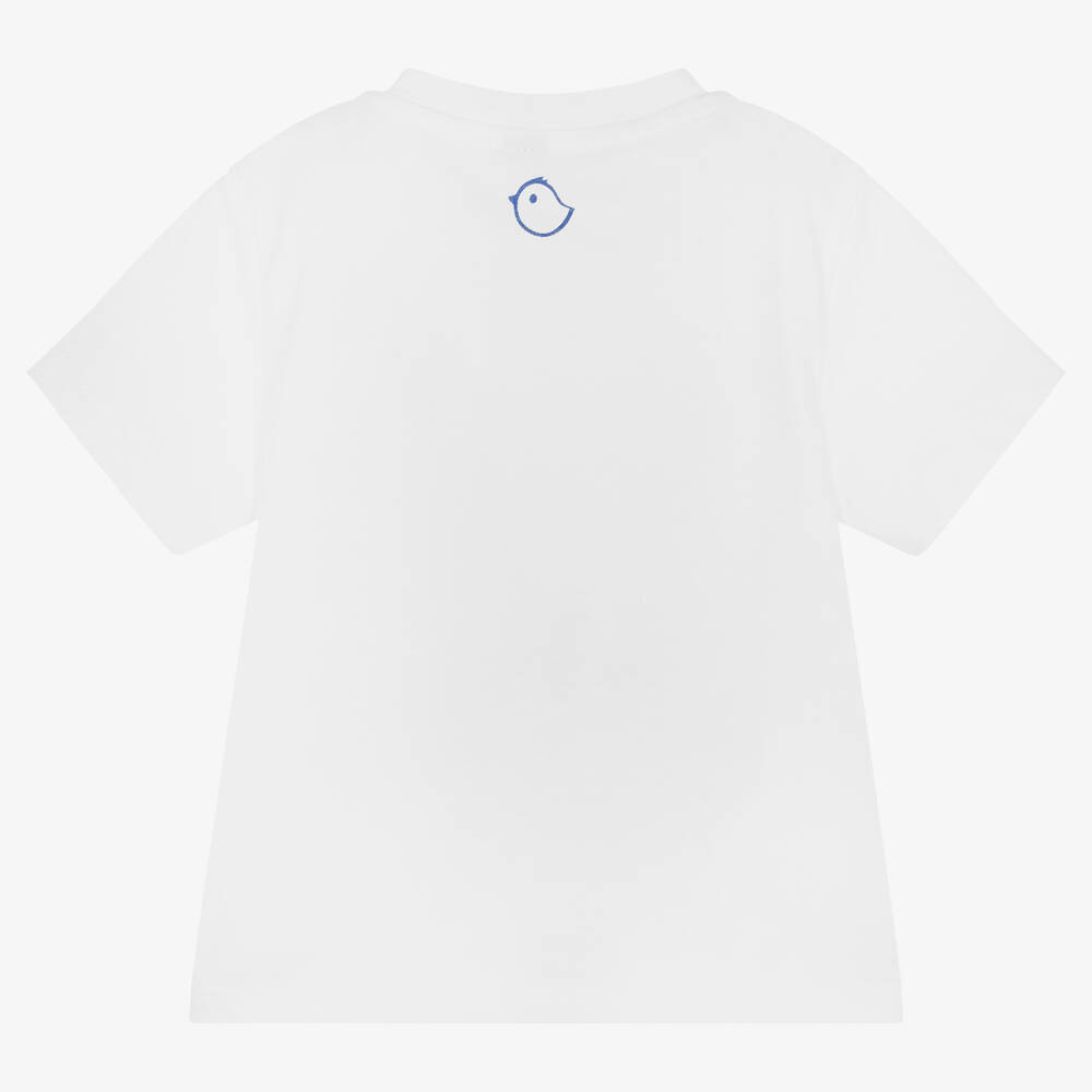 Falcotto by Naturino-Boys White Cotton Sailing Boat T-Shirt | Childrensalon Outlet