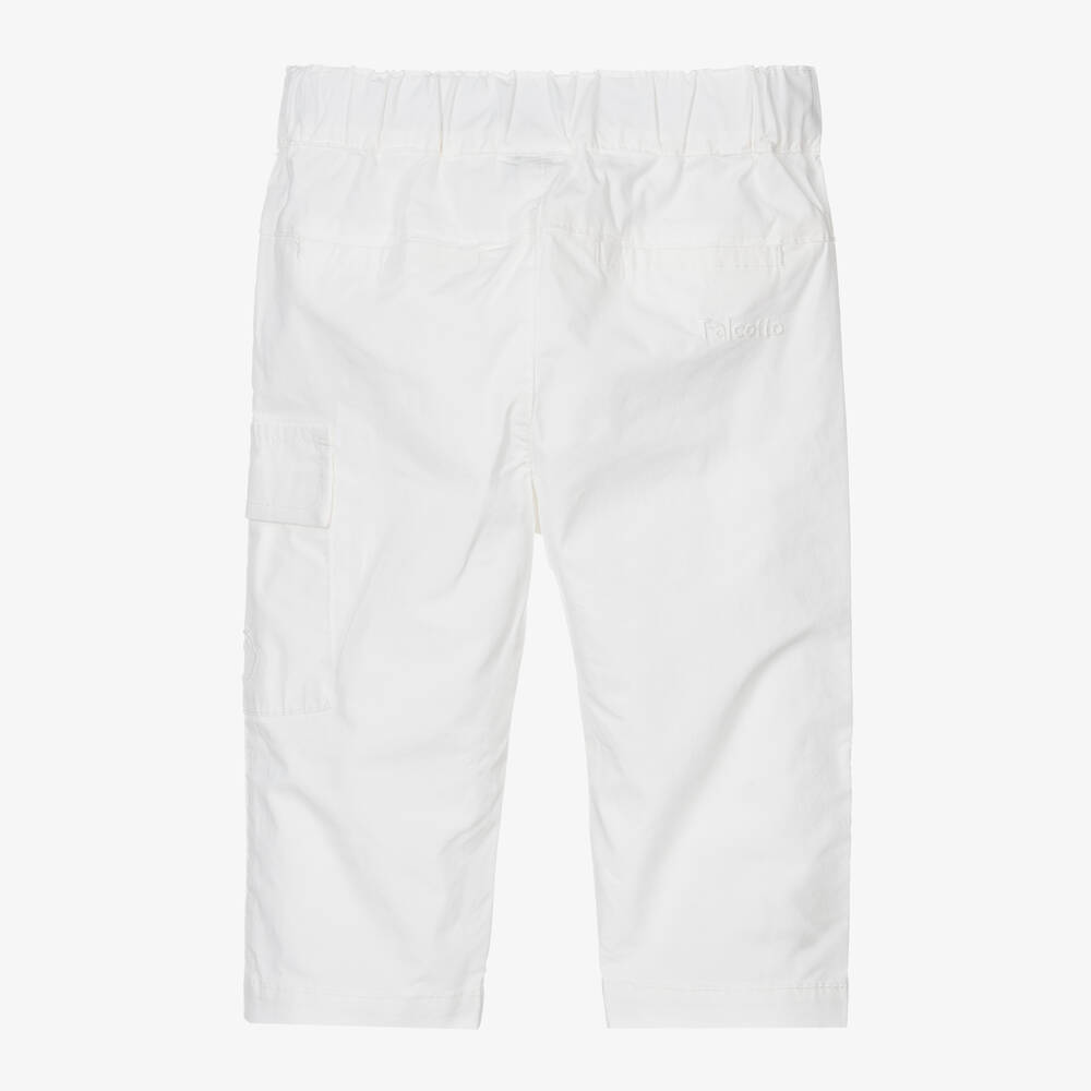 Falcotto by Naturino Boys White Cotton Trousers Childrensalon Outlet