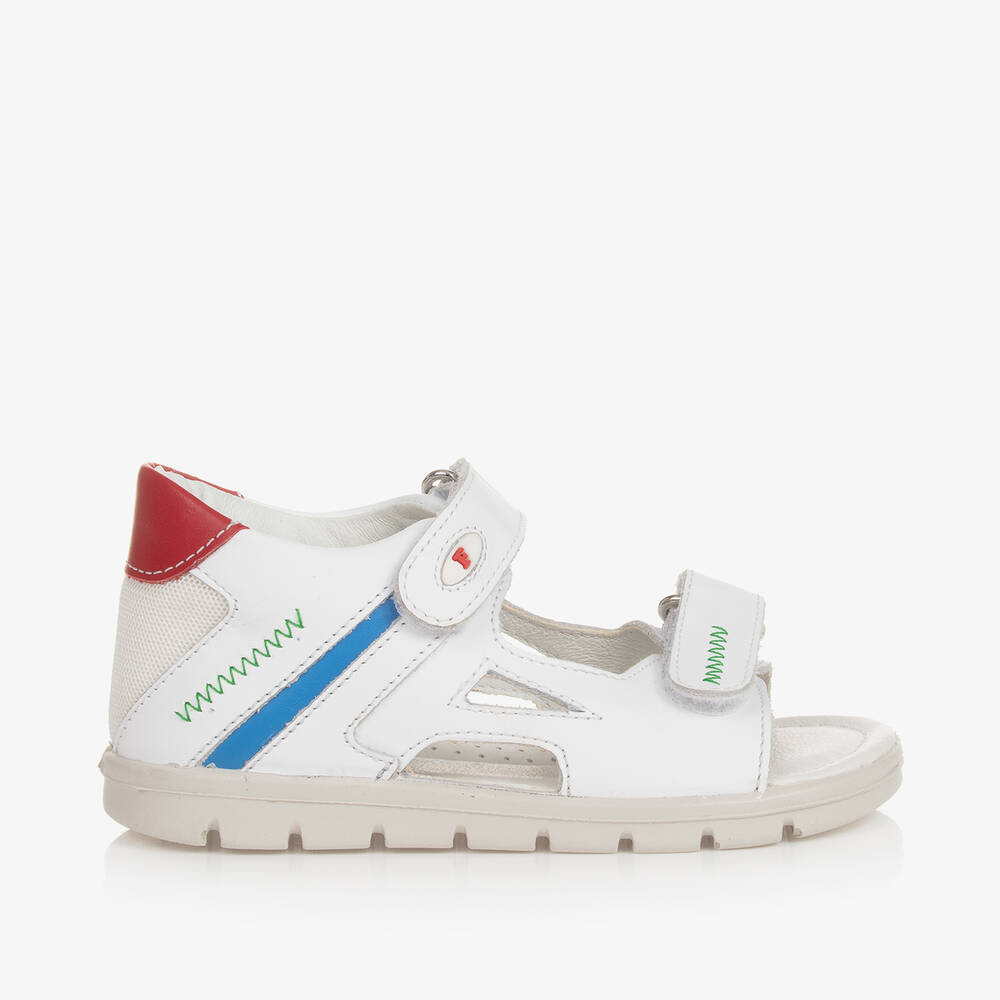 Falcotto by Naturino-Boys White Leather Sandals | Childrensalon Outlet