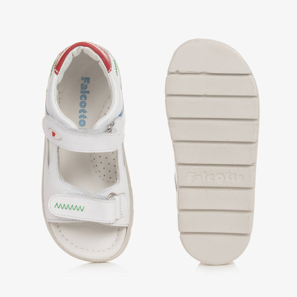 Falcotto by Naturino-Boys White Leather Sandals | Childrensalon Outlet