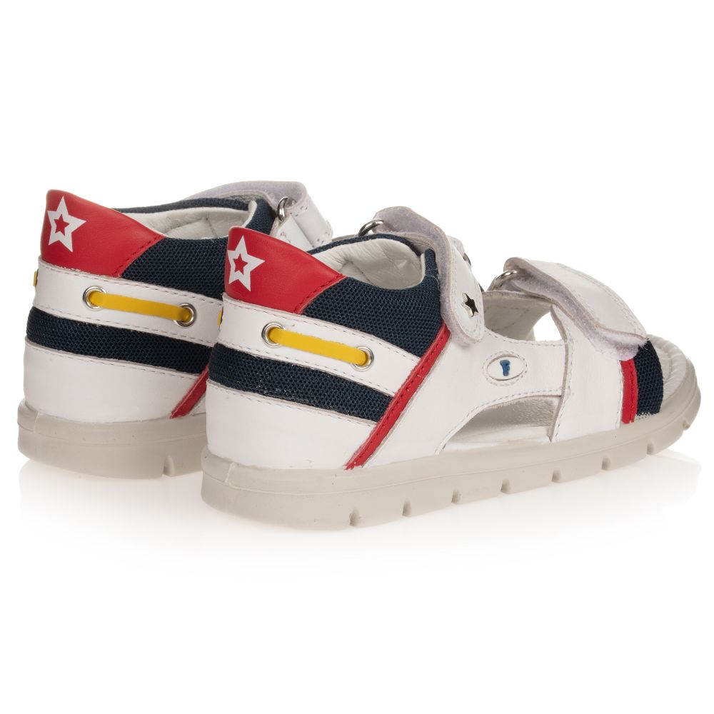 Falcotto by Naturino Boys White Navy Blue Sandals Childrensalon Outlet