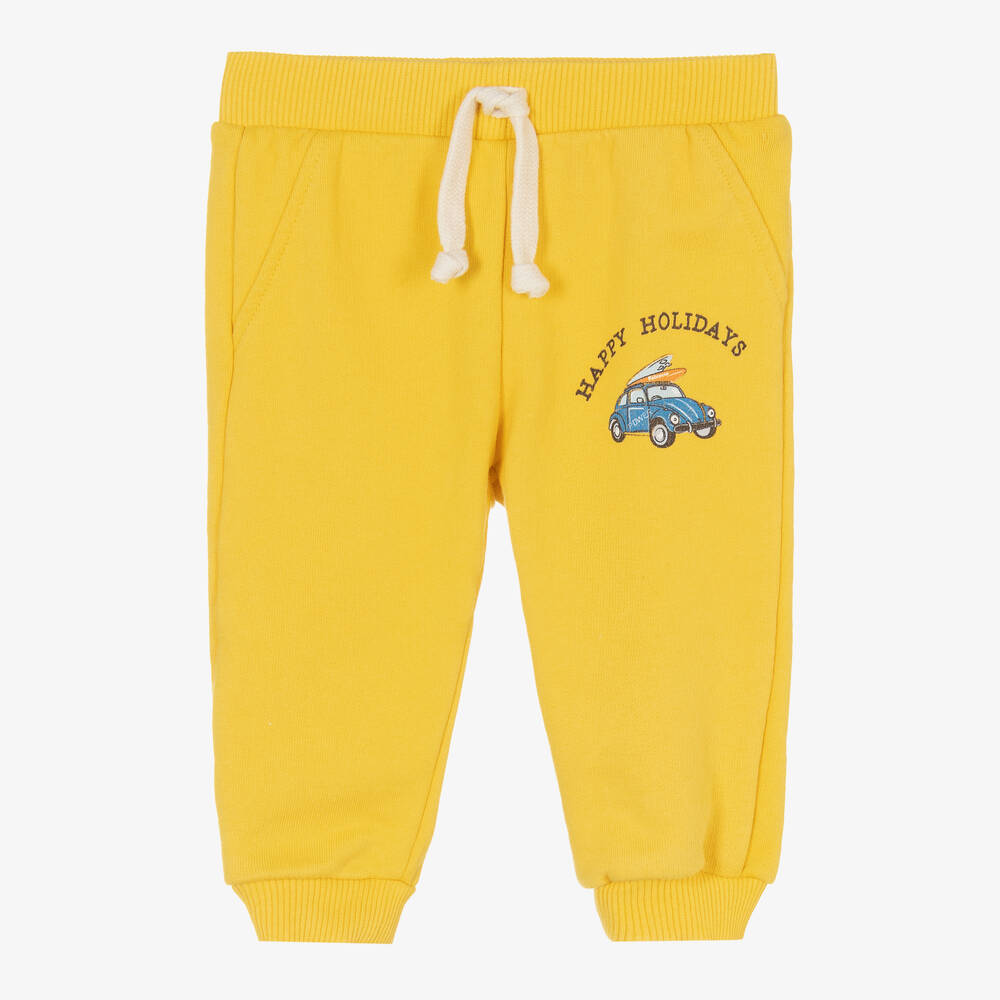 Falcotto by Naturino - Boys Yellow Cotton Jersey Joggers | Childrensalon