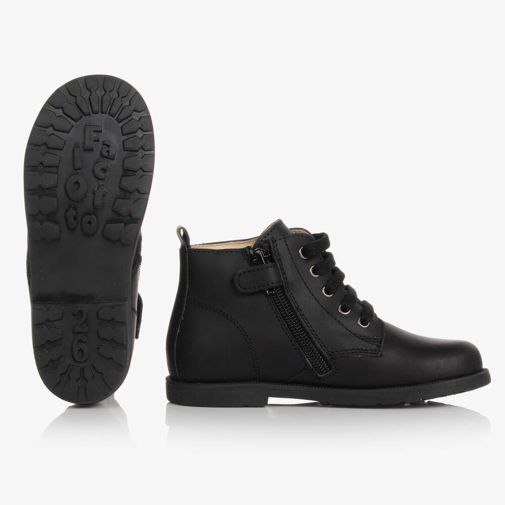 Falcotto by Naturino-Girls Black Leather Boots | Childrensalon Outlet