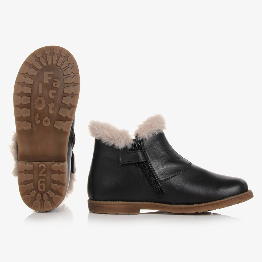 Falcotto by Naturino-Черные ботинки с искусственным мехом | Childrensalon Outlet