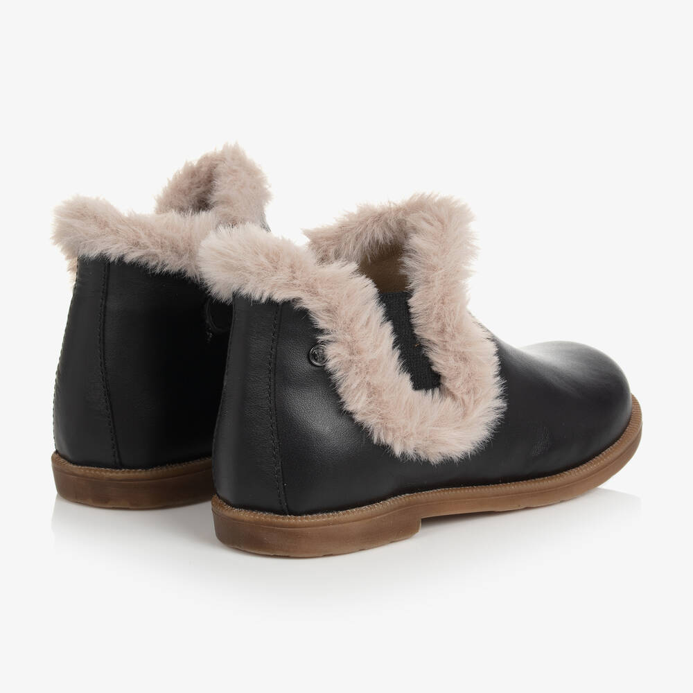 Falcotto by Naturino-Черные ботинки с искусственным мехом | Childrensalon Outlet