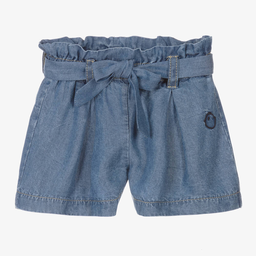 Falcotto by Naturino - Girls Blue Lyocell Chambray Shorts | Childrensalon