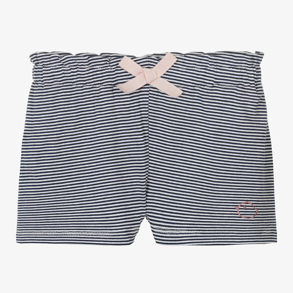 Falcotto by Naturino - Girls Blue & White Stripe Jersey Shorts | Childrensalon
