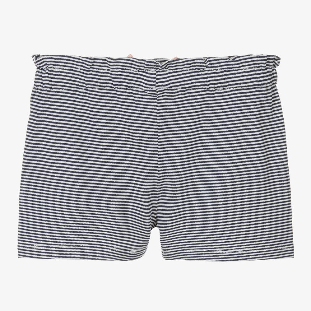 Falcotto by Naturino-Girls Blue & White Stripe Jersey Shorts | Childrensalon Outlet