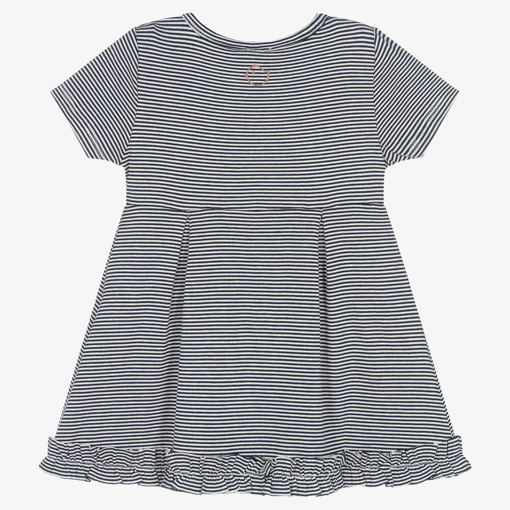 Falcotto by Naturino-Girls Blue & White Striped Jersey Dress | Childrensalon Outlet