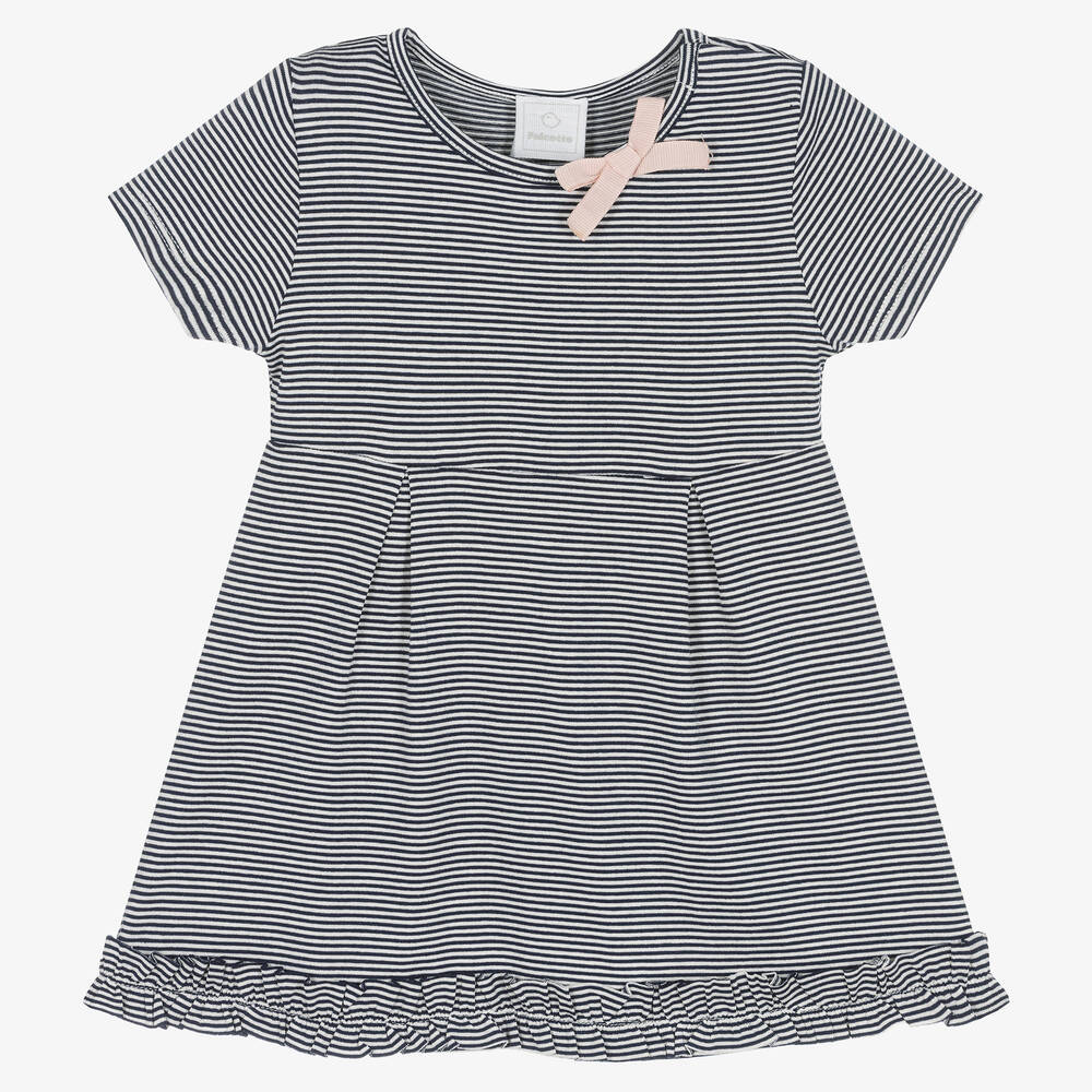 Falcotto by Naturino - Girls Blue & White Striped Jersey Dress | Childrensalon