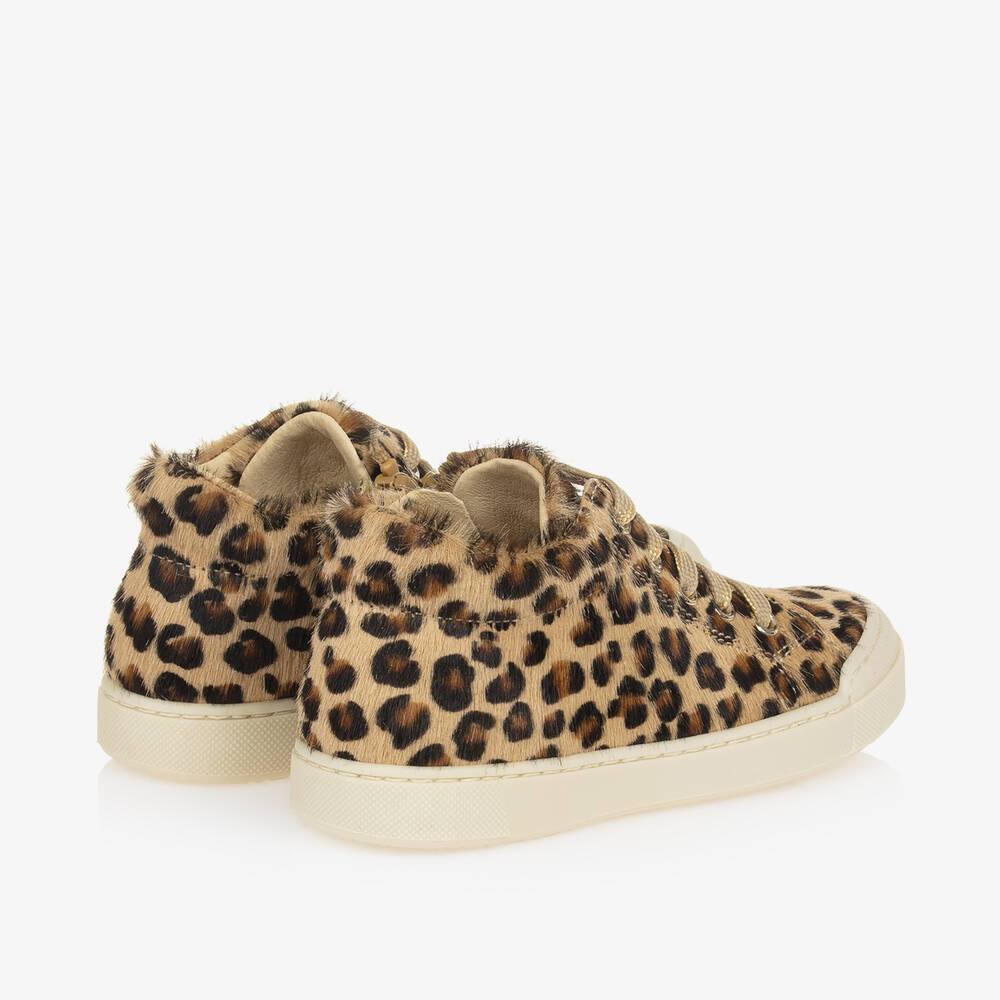 Faguo Walnut Platform Cotton Leopard Trainers