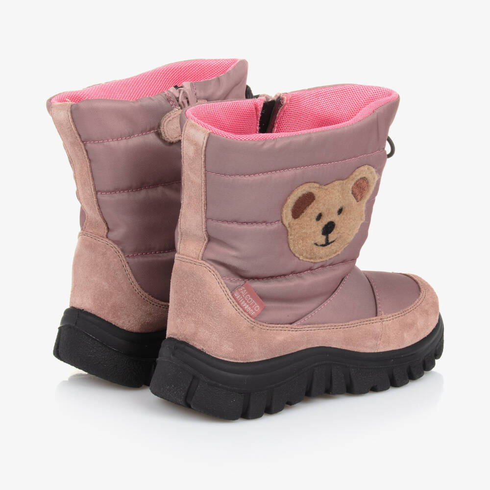 Falcotto by Naturino-Girls Cozy Pink Snowy Bear Boots | Childrensalon Outlet