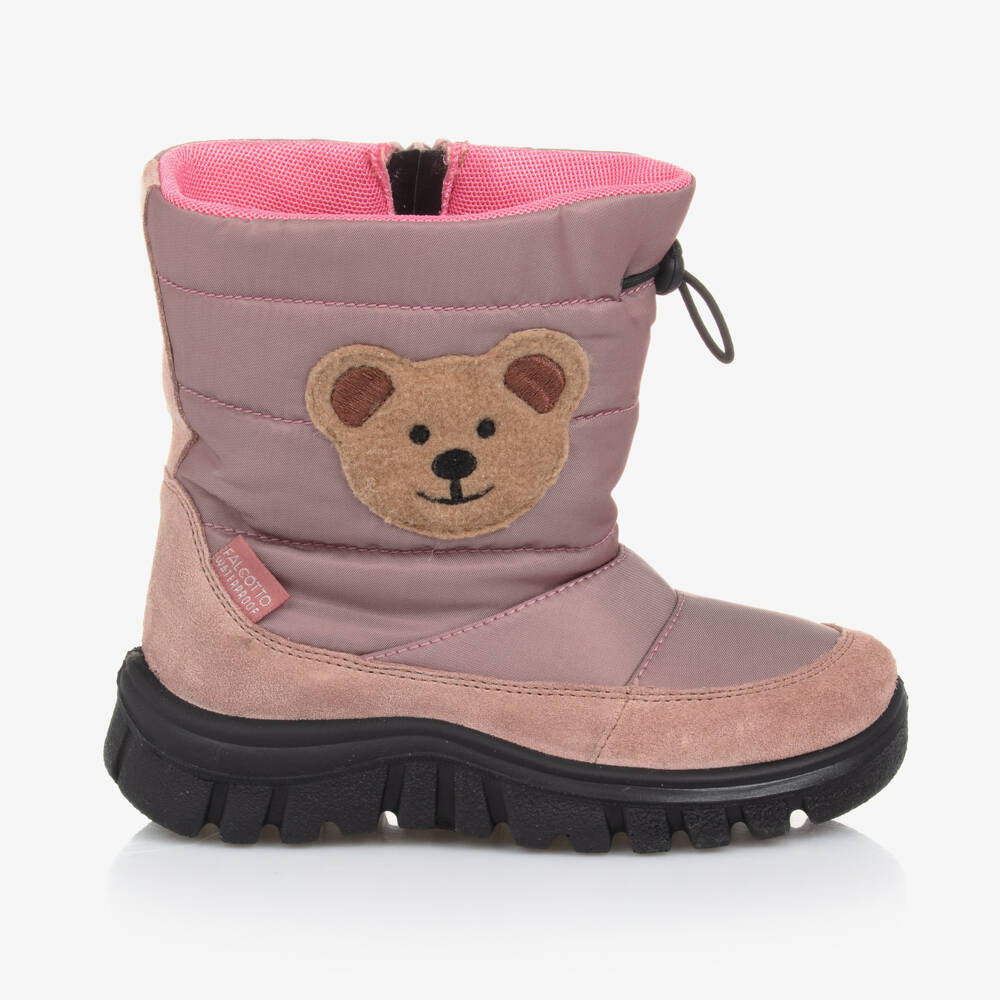 Falcotto by Naturino-Girls Cozy Pink Snowy Bear Boots | Childrensalon Outlet